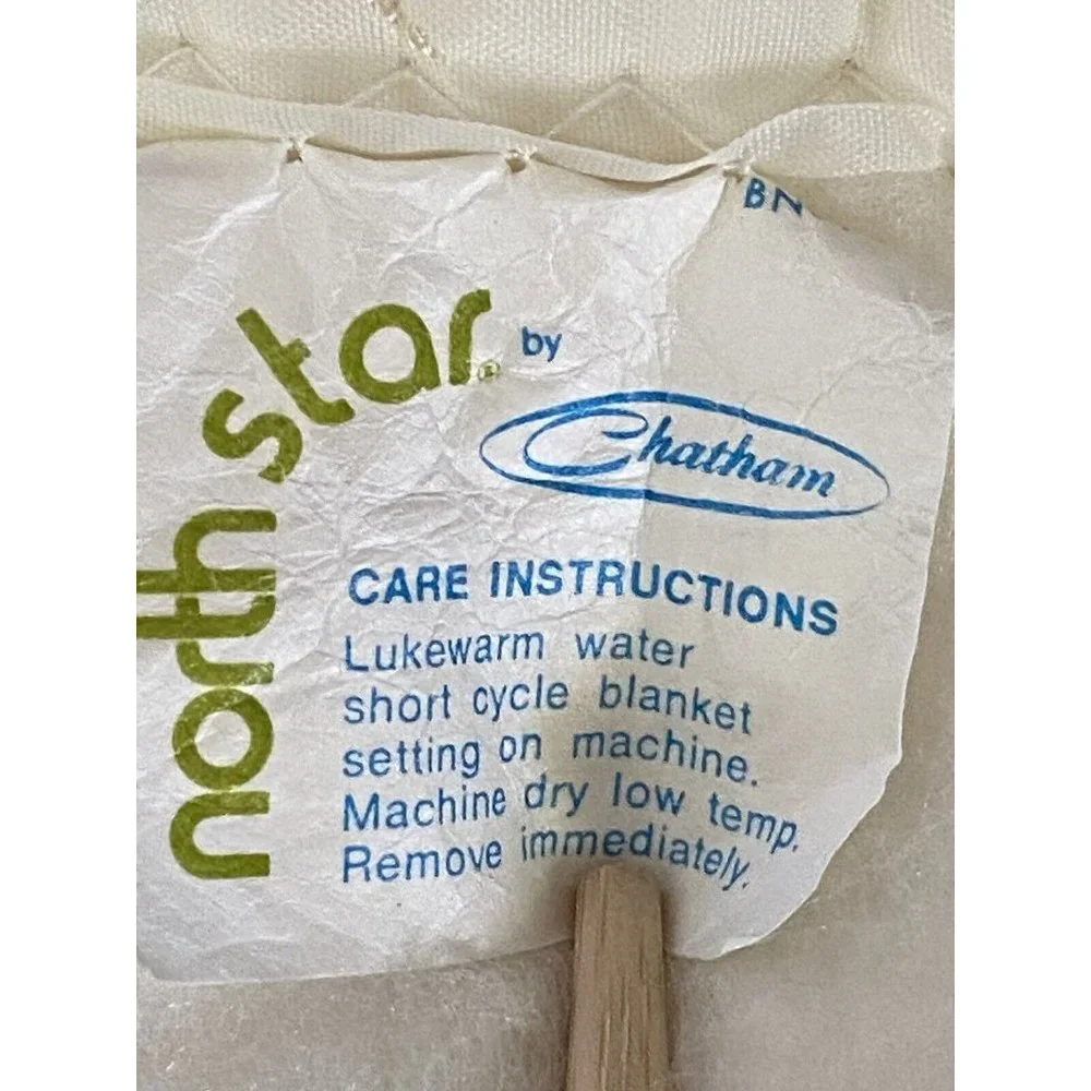 Vintage North‎ Star Acrylic Chatham Baby Blanket Satin Binding Pale Yellow 36x50